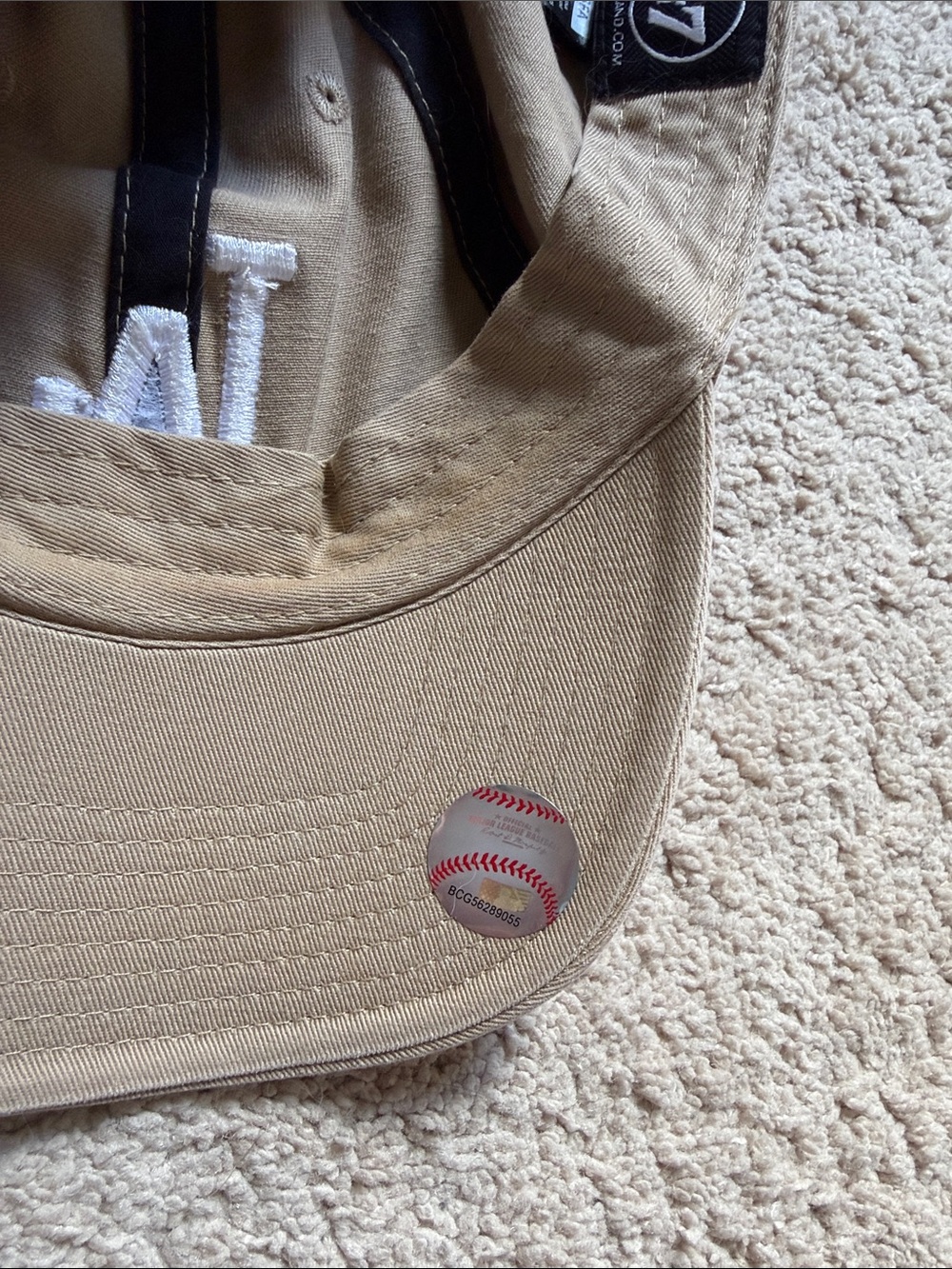 Gently Used Tan LA Baseball Cap Hat One Size - Picture 3 of 3